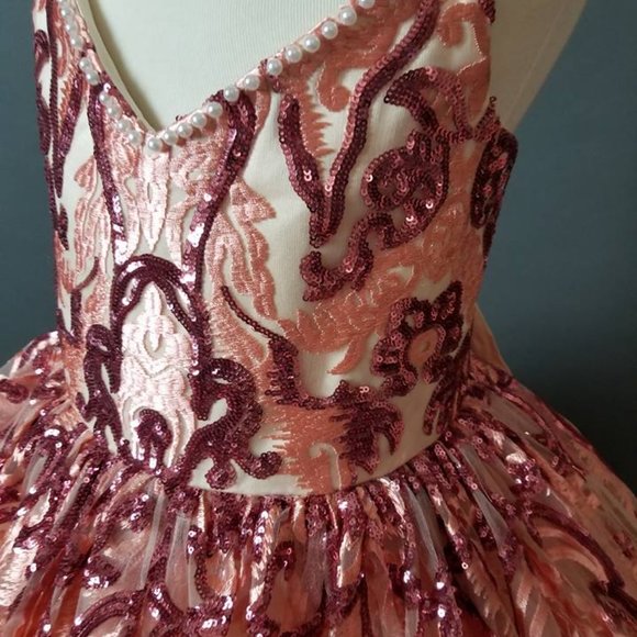 Bentley+Lace Couture Queen of Hearts Gown Size 12 (Fits 12-14) EUC STUNNING - Picture 2 of 4